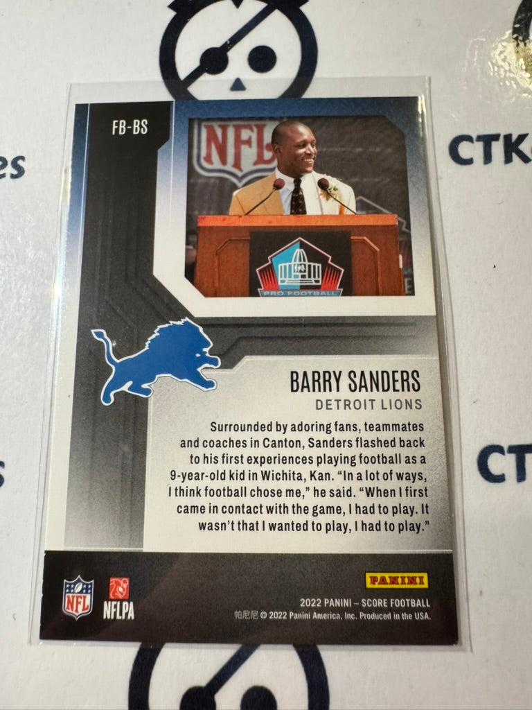 2022 NFL Panini Score First Ballot #FB-BS Barry Sanders Lions