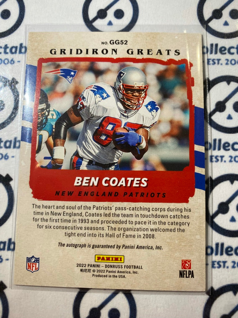 2023 NFL Panini Legacy Ben Coates Gridiron Greats Auto #GG52 Patriots