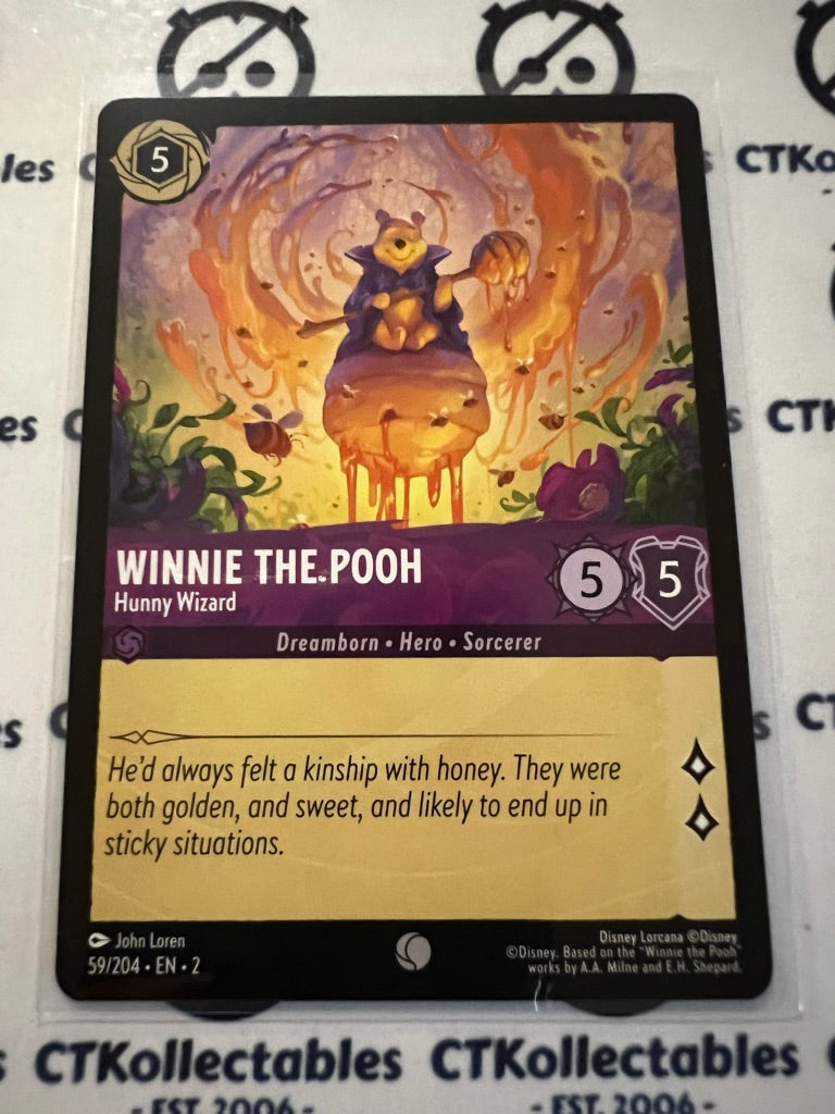 2024 Disney Lorcana Floodborn Non-Foil #59 Winnie the Pooh, Hunny Wizard – Commo