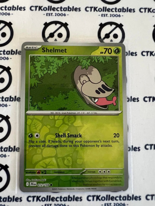 Shelmet Reverse Holo #012/159 Journey Together Pokemon Card TCG