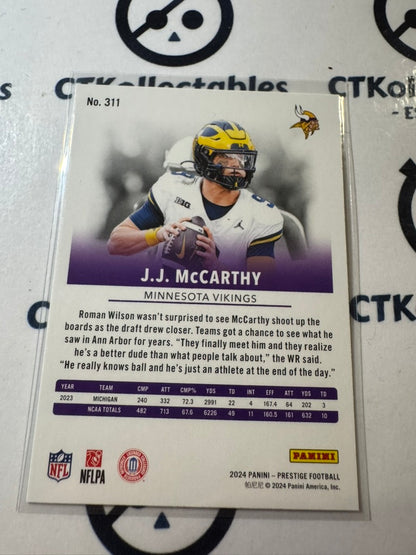 2024 NFL Prestige Rookie Card #311 J.J. McCarthy Minnesota Vikings