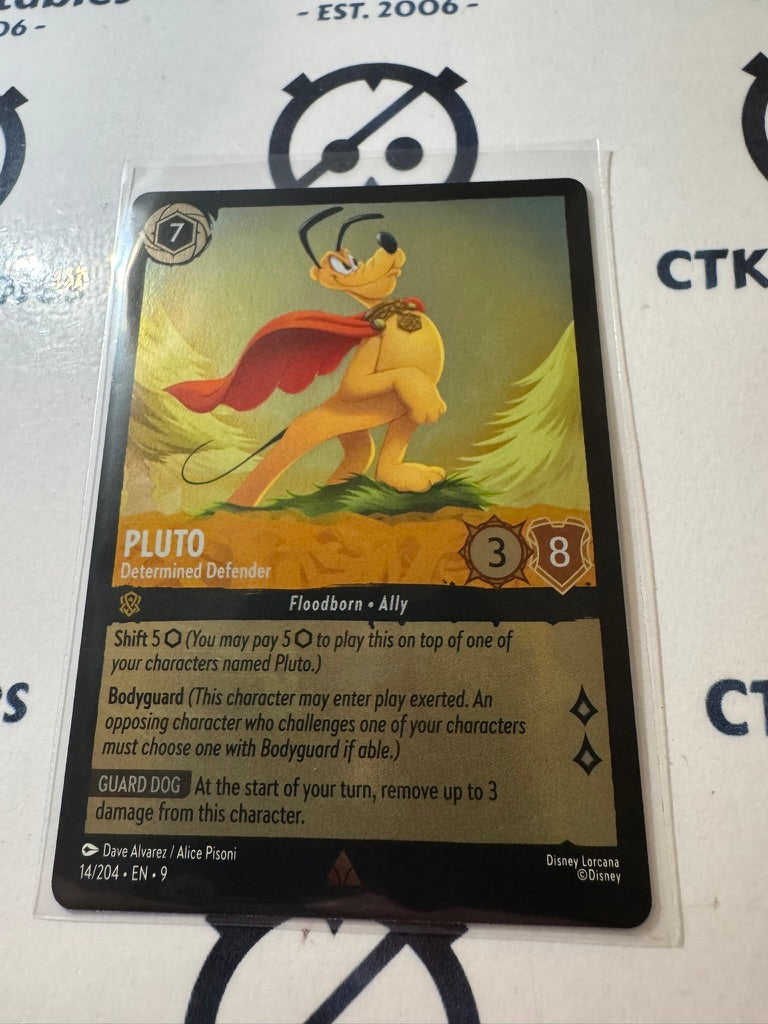 Disney Lorcana Fabled COLD FOIL 14/204 Pluto – Determined Defender R