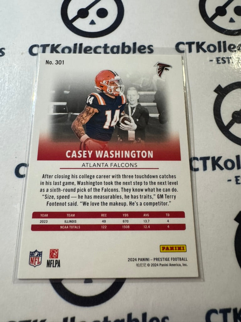 2024 NFL Prestige Rookie Card #301 Casey Washington Atlanta Falcons