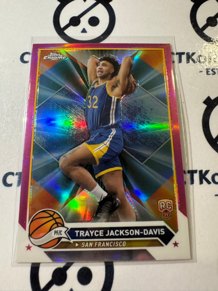 2023-24 Topps NBA Chrome Trayce Jackson-Davis Pink Rookie Refractor #176