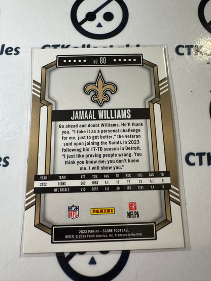 2023 NFL Score Jamaal Williams Gold #80 Saints