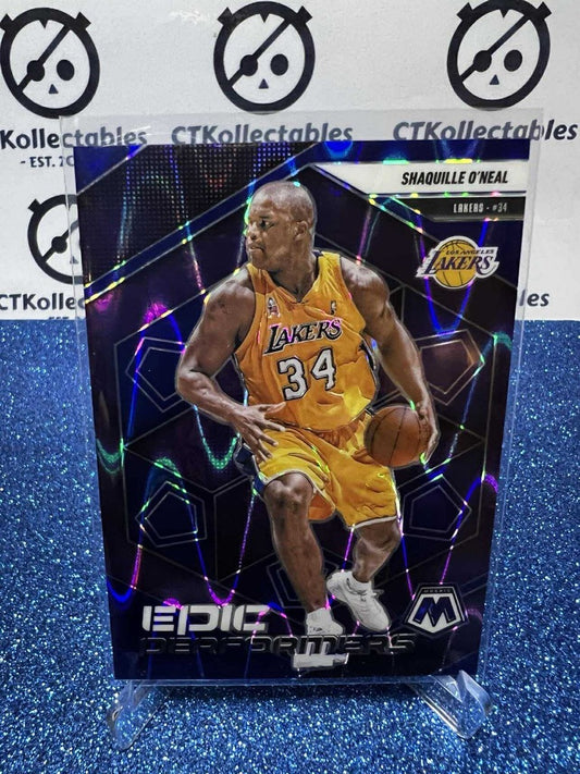 2024-25 Panini Mosaic #16 Shaquille O’Neal Epic Performers Blue Seismic #128/149