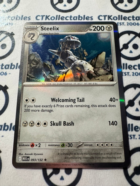 Steelix Holo Rare #093/132 Mega Evolution Pokemon