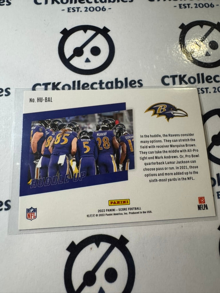 2022 NFL Panini Score Huddle Up #HU-BAL 9 Baltimore Ravens