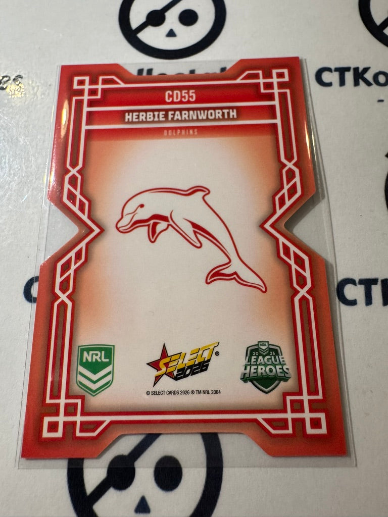 2026 Select NRL League Heroes Colours Diecut #CD55 Herbie Farnworth Dolphins