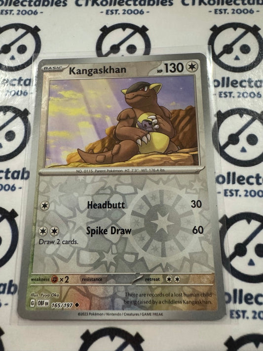 Kangaskhan Reverse Holo #165/197 2023 Obsidian Flames Pokemon Card
