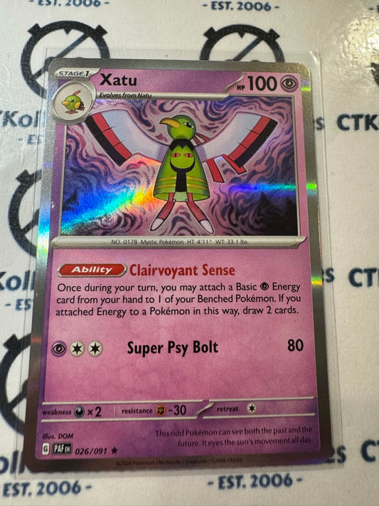 Xatu Holo Rare #026/091 2024 Paldean Fates Pokemon Card