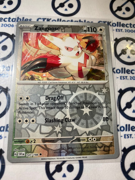 Zangoose Reverse Holo #147/198 2023 Scarlet & Violet Pokémon TCG