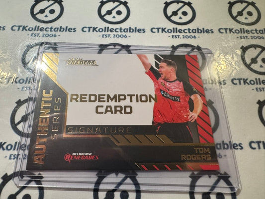 2024/25 TLA Cricket Tom Rogers Authentic Signature Black Redemption #57/60
