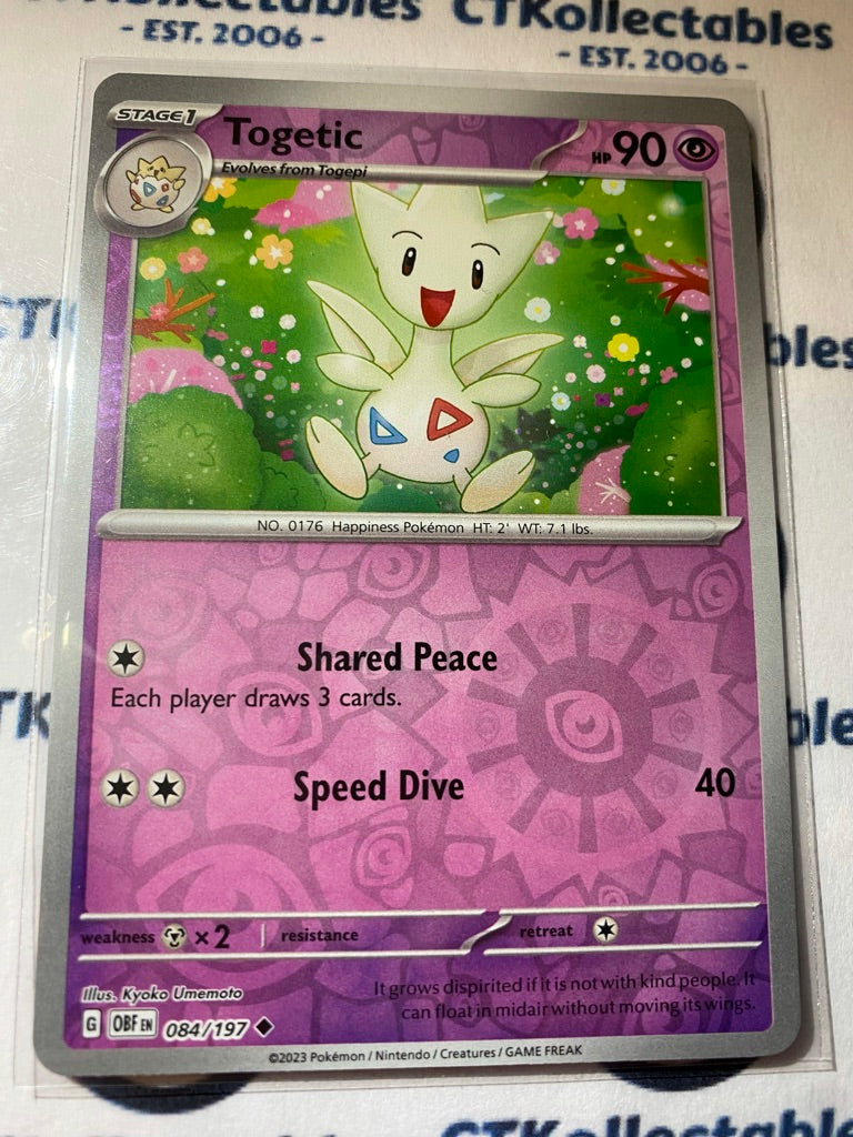 Togetic Reverse Holo #084/197 2023 Obsidian Flames Pokemon Card