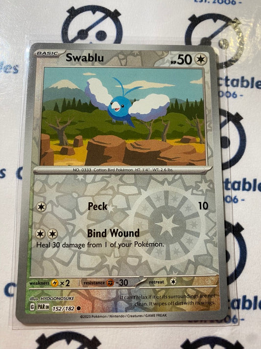 Swablu Reverse Holo #152/182 2023 Scarlet & Violet Paradox Rift Pokémon TCG