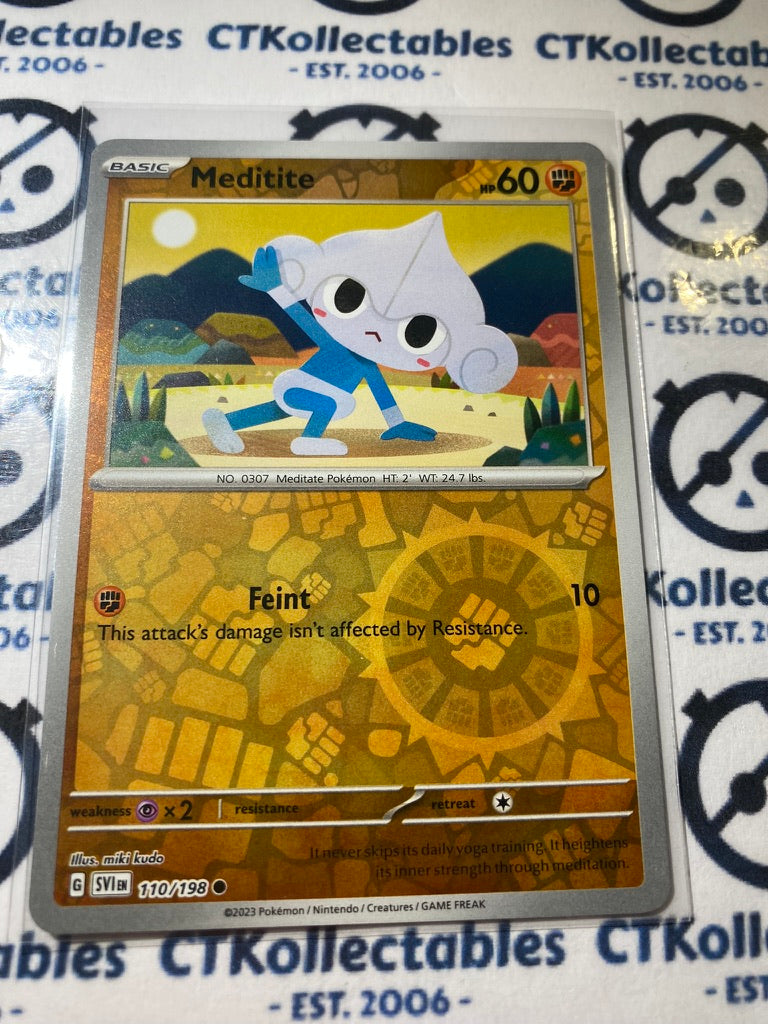 Meditite Reverse Holo #110/198 2023 Scarlet & Violet Pokémon TCG