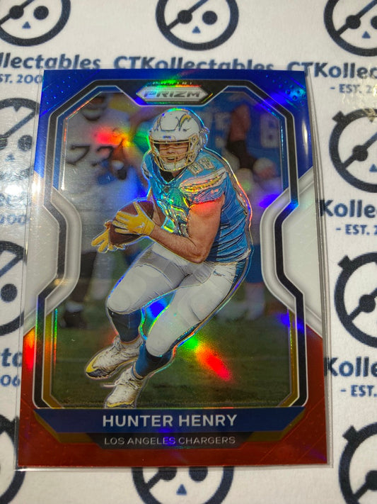 2020 NFL Prizm Hunter Henry Red White & Blue Prizm #141 Chargers
