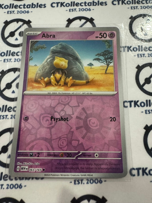 Abra Reverse Holo #063/165 Scarlet & Violet 151 Pokemon Card