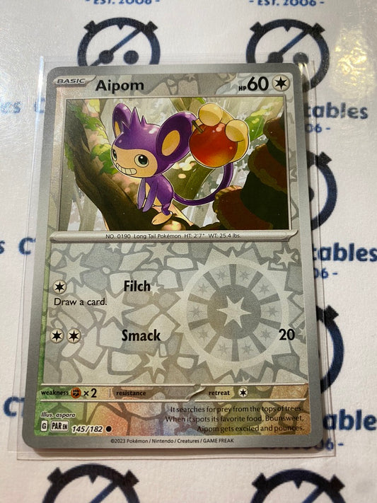 Aipom Reverse Holo #145/182 2023 Scarlet & Violet Paradox Rift Pokémon TCG