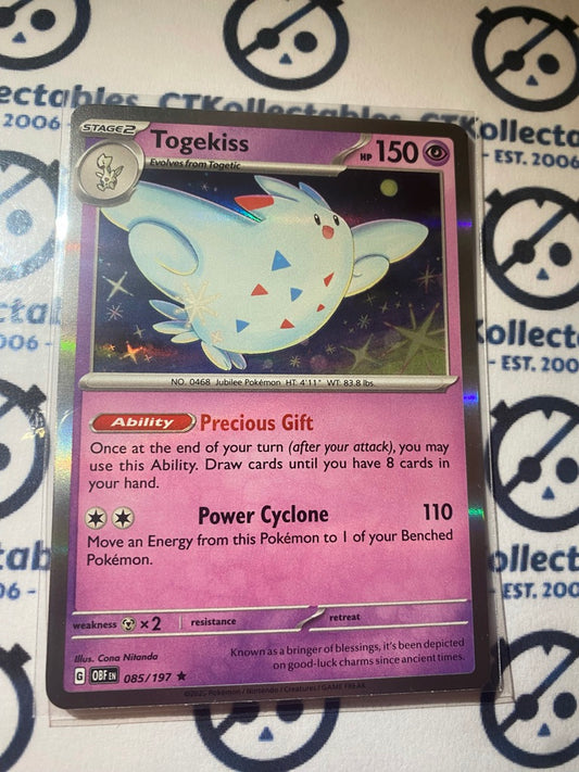 Togekiss Holo Rare #085/197 2023 Obsidian Flames Pokemon Card