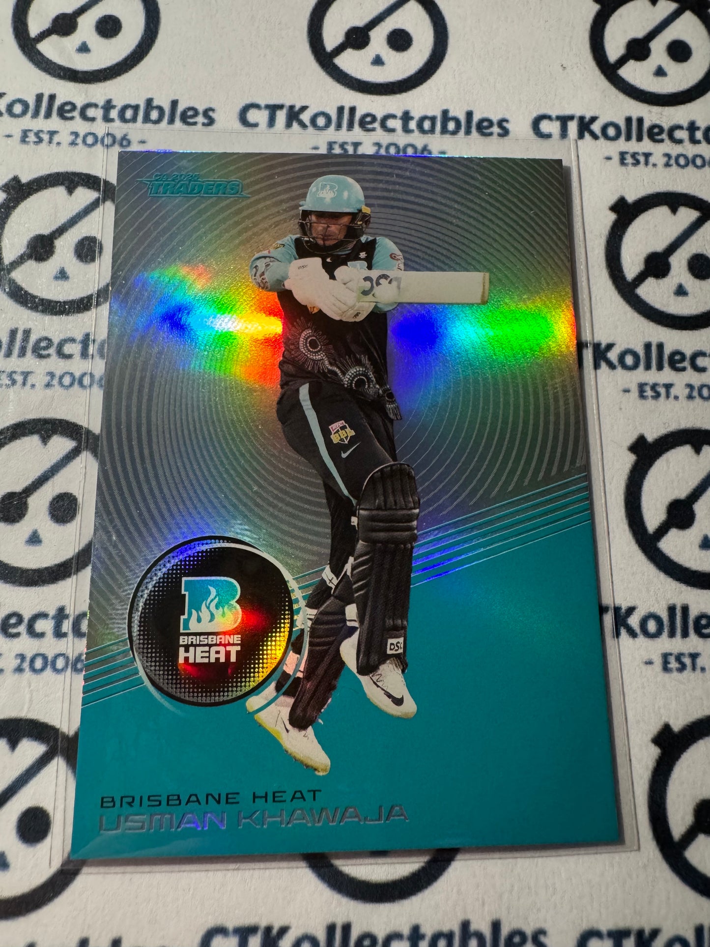 2025/26 CA Cricket Traders Usman Khawaja Silver Parallel #S069 Heat