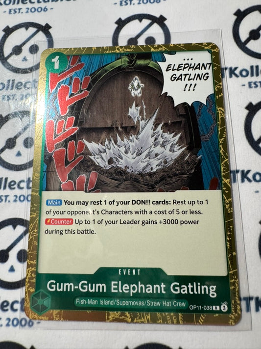 One Piece TCG Gum-Gum Elephant OP11-038 R FOIL A Fist of Divine speed NM/M