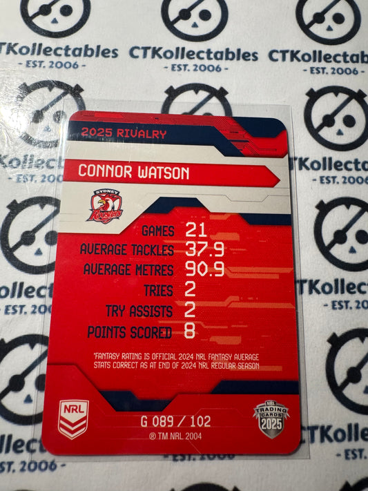 2025 NRL Rivalry Game Card Connor Watson G089/102 Roosters