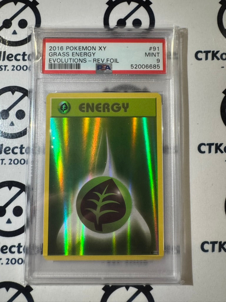 2016 Pokemon Xy Evolutions Grass Energy Reverse Holo PSA 9