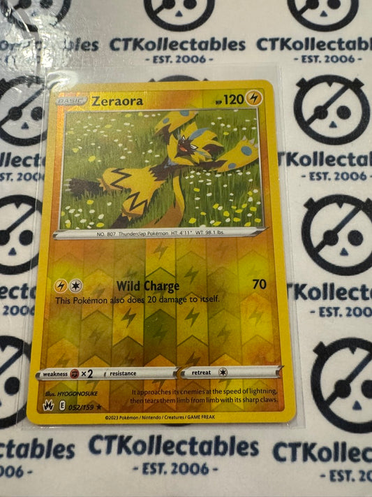 Zeraora Reverse Holo #052/159 Crown Zenith Pokémon Card