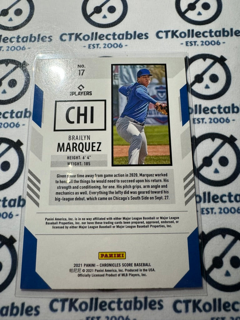 2021 Chronicles MLB Baseball Score Brailyn Marquez #17 Chicago