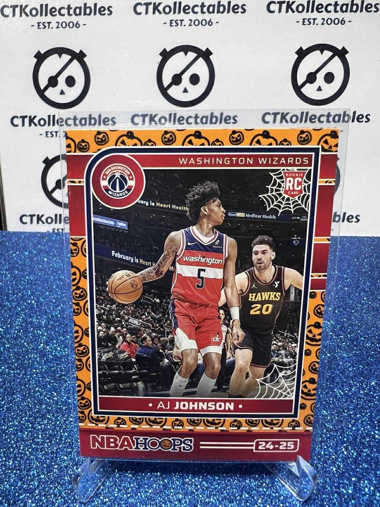 2024-25 Panini NBA HAUNTED HOOPS Rookie Card Orange Pumpkin #242 AJ Johnson