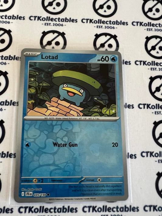 Lotad Reverse Holo #035/159 Journey Together Pokemon Card TCG