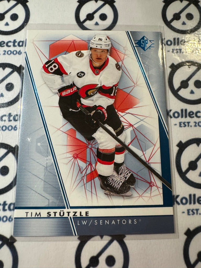 2022-23 NHL SP Hockey Tim Stutzle Blue Parallel #18 Senators