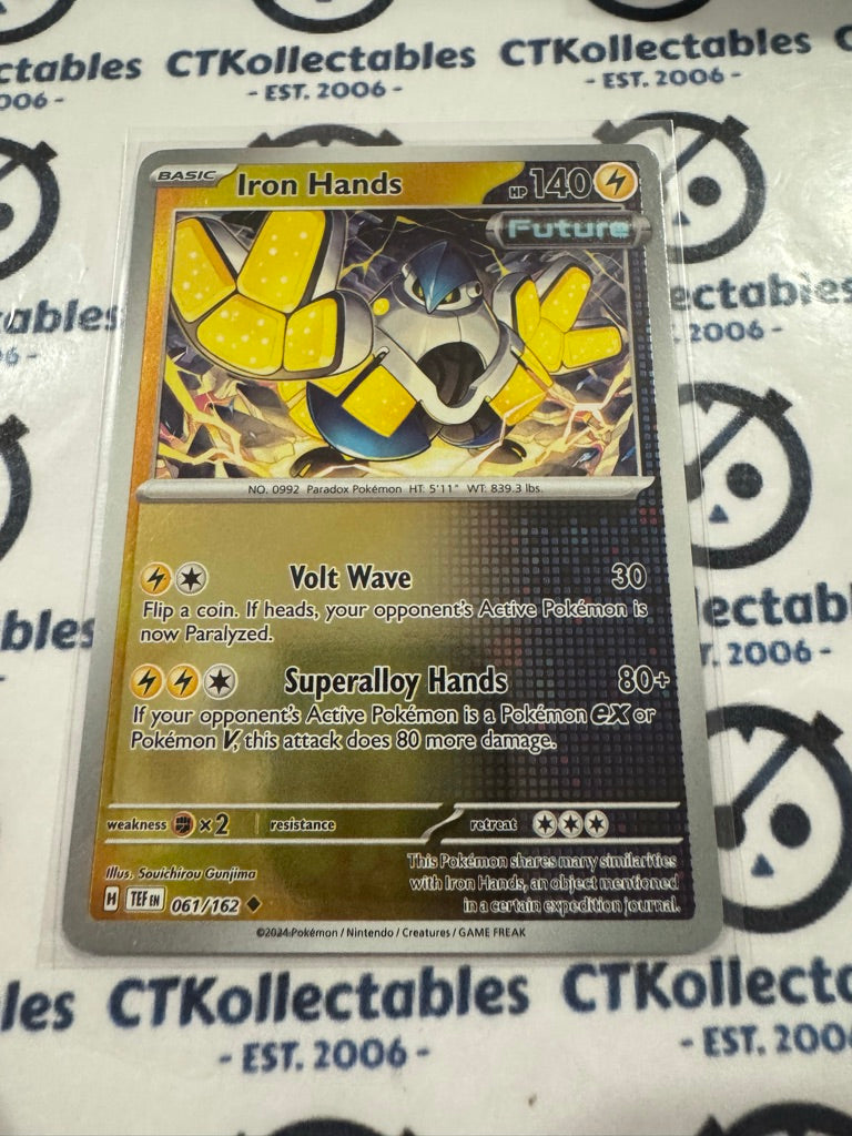Iron Hands Reverse Holo Scarlet & Violet Temporal Forces # 061/162 Pokemon