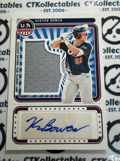 2024 Panini USA Stars & Stripes Karson Bowen Relic Auto #029/199 SS-KB