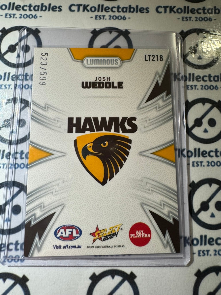 2024 AFL Footy Stars Thunderbolt LT218 Josh Weddle #523/599 Hawks