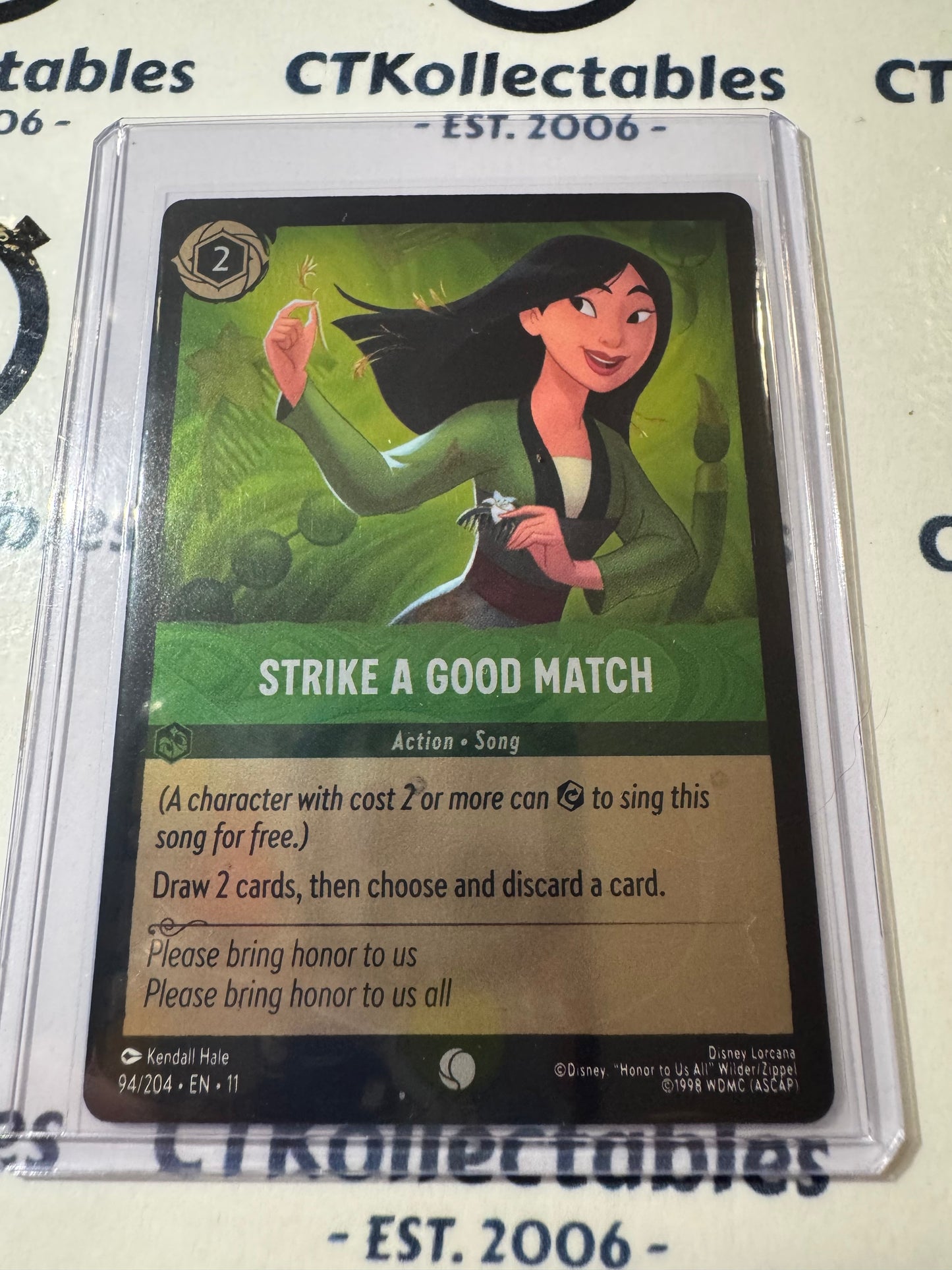 Disney Lorcana Winterspell 94/204 Strike A Good Match COLD FOIL C