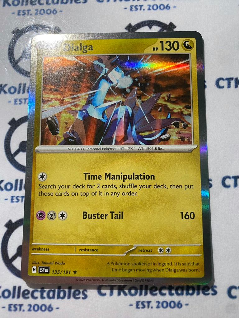 Dialga Holo Rare #135/191 Surging Sparks Pokémon TCG 2024