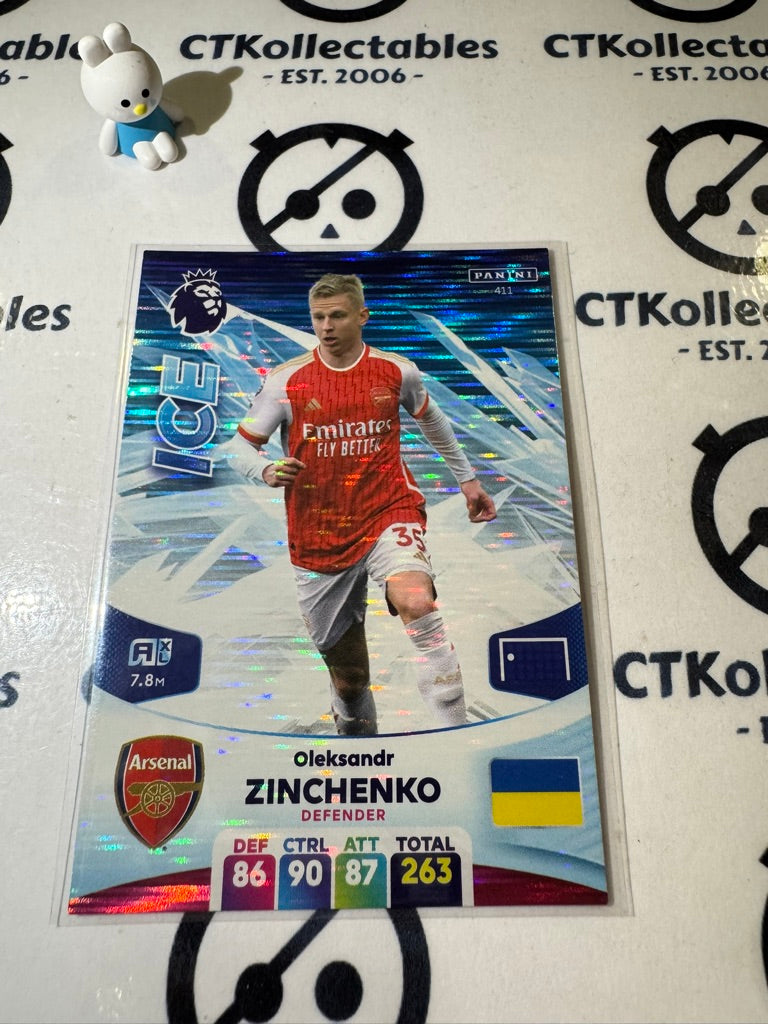 2024 PANINI ADRENALIN XL OLEKSANDR ZINCHENKO #411 ICE EPL SOCCER CARD