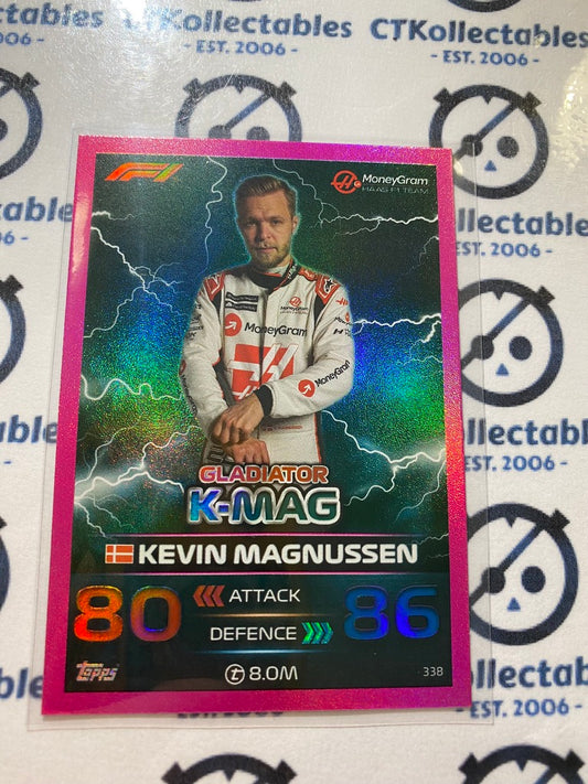 2023 Topps Turbo Attax F1 -Pink Foil Kevin Magnussen Gladiator #338 Haas