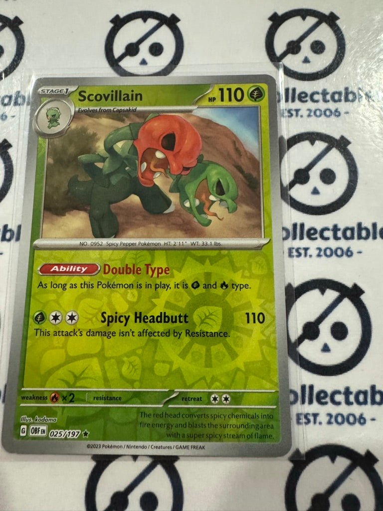 Scovillain Reverse Holo #025/197 2023 Obsidian Flames Pokemon Card