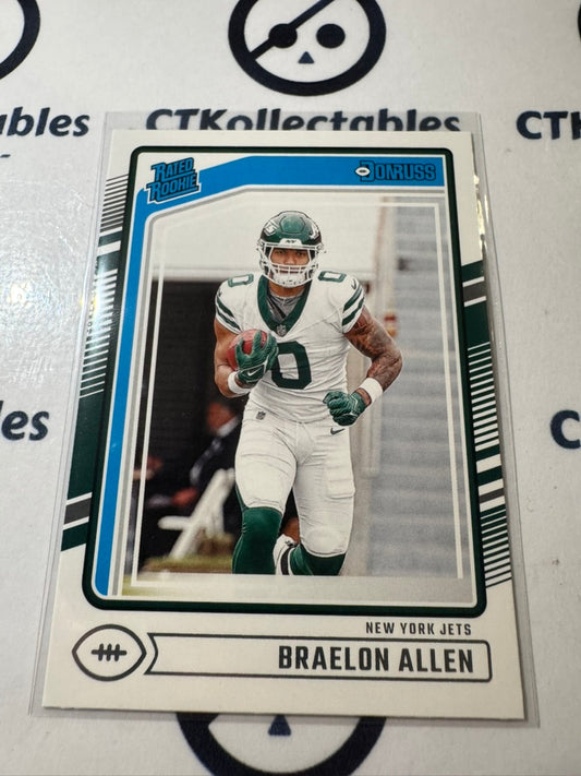 2024 NFL Panini Donruss Rated rookie #306 Braelon Allen Jets