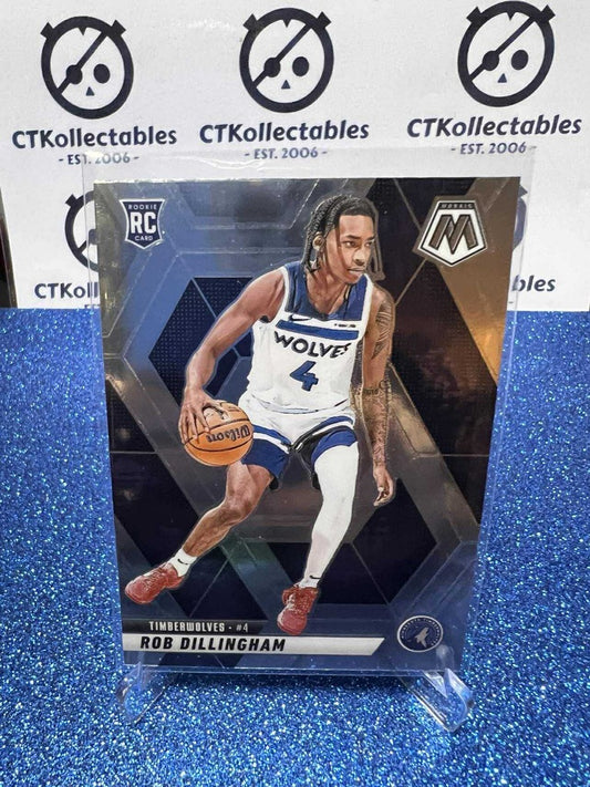 2024-25 Panini Mosaic Rookie Card #218 Rob Dillingham, Minnesota Timberwolves