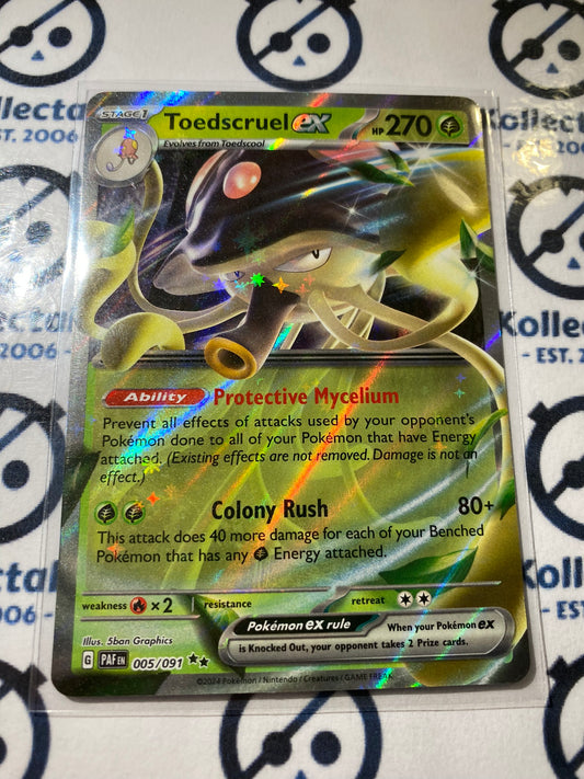 Toedscruel EX Ultra Rare #005/091 2024 Paldean Fates Pokemon Card