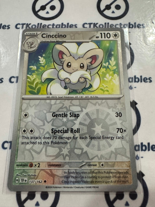 Cinccino Reverse Holo Scarlet & Violet Temporal Forces # 137/162 Pokemon