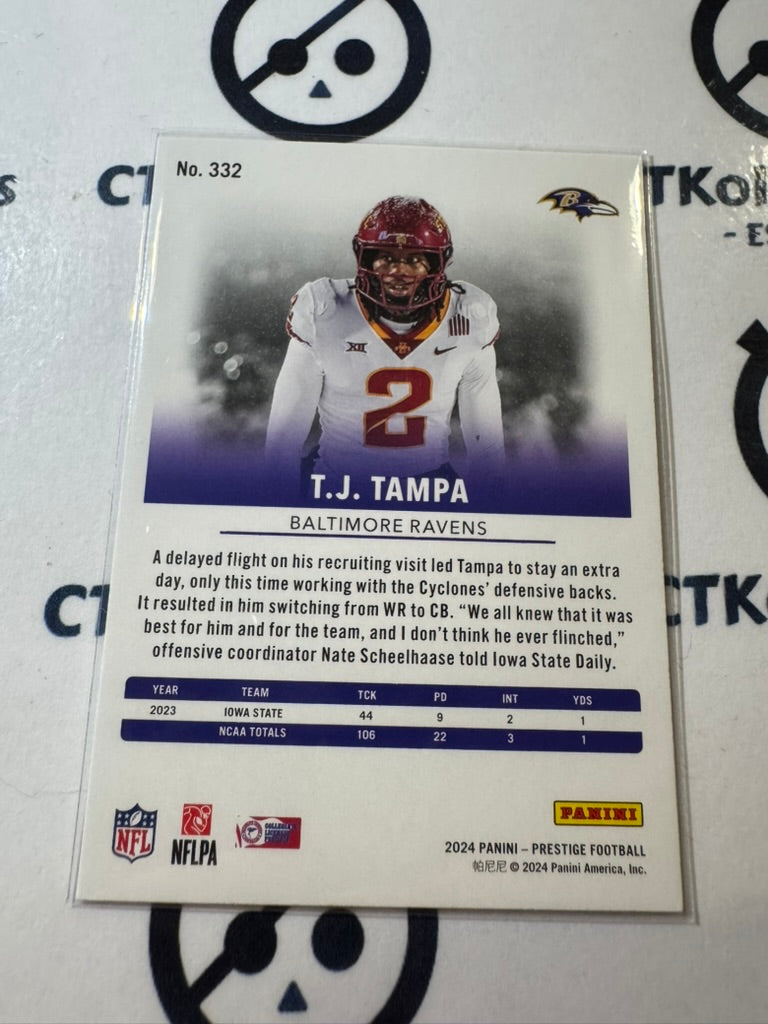 2024 NFL Prestige Rookie Card #332 T.J. Tampa Baltimore Ravens