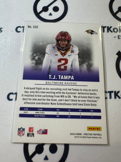 2024 NFL Prestige Rookie Card #332 T.J. Tampa Baltimore Ravens