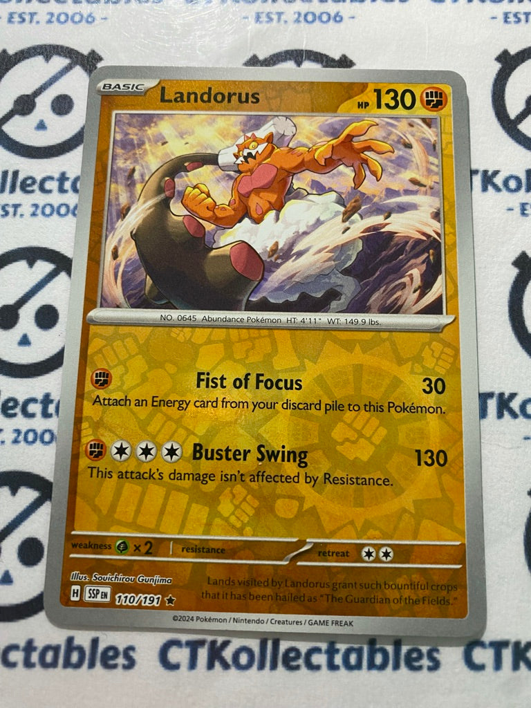 Landorus Reverse Holo #110/191 Surging Sparks Pokémon TCG 2024