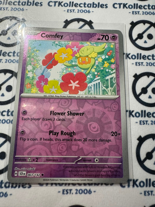 Comfey Reverse Holo #063/142 Stellar Crown Scarlet & Violet Pokemon