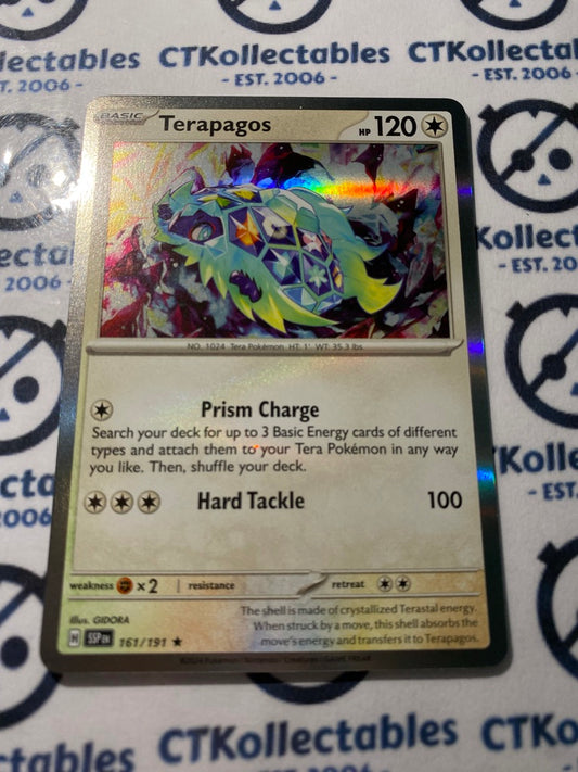 Terapagos Holo Rare #161/191 Surging Sparks Pokémon TCG 2024